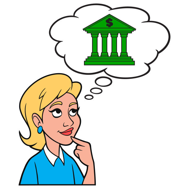 女孩在想一家银行图片下载