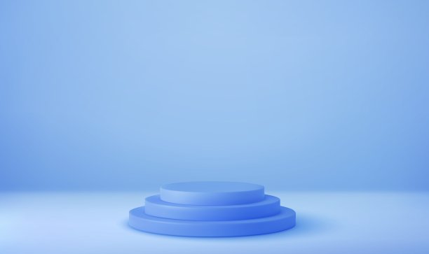 3d闪亮的白色圆形基座。图片下载