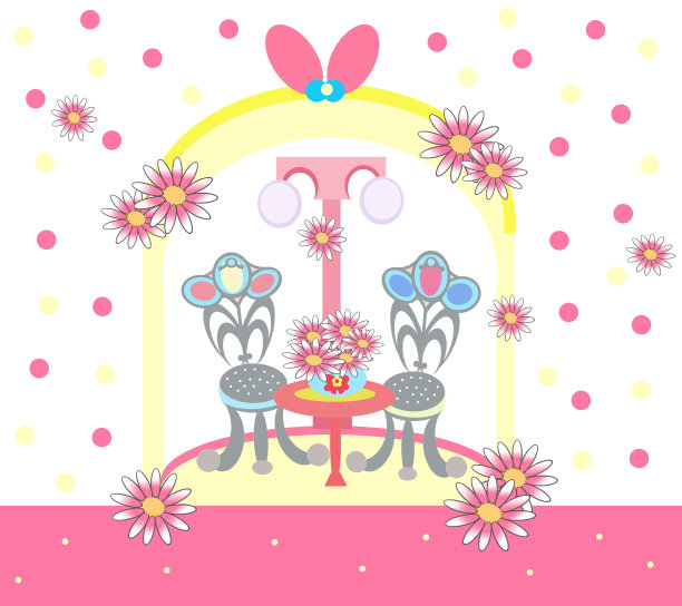 明亮放松的角落与雏菊花彩色插图2022图片下载