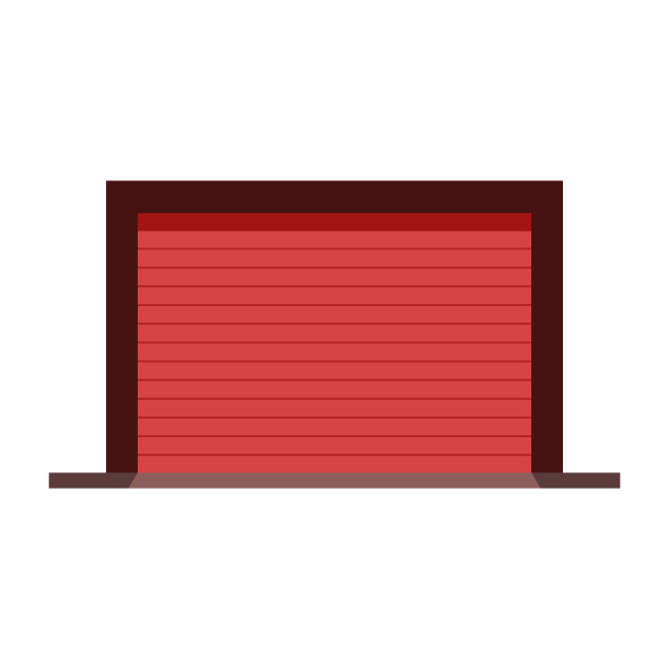 仓库的门。白色背景的仓库门。图片下载