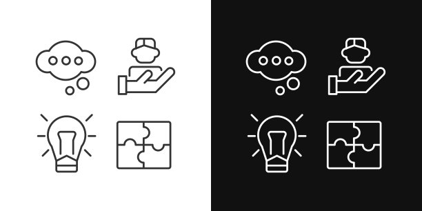 团队像素完美线性图标设置为暗，光模式图片下载