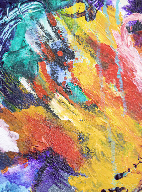 抽象彩色丙烯背景画与大胆的颜色。图片下载