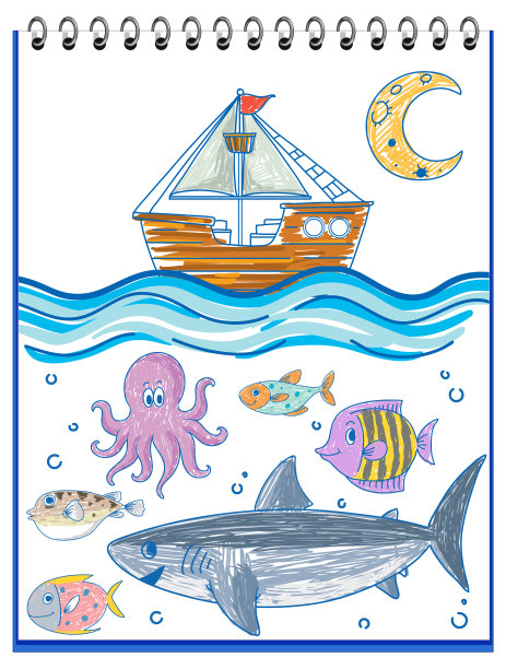 孩子手绘风格的素描图片下载