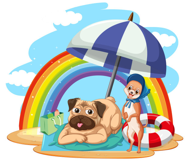 一只狗在海滩上休息图片下载