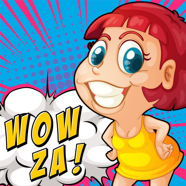 缩写和表情复古漫画横幅设计图片下载