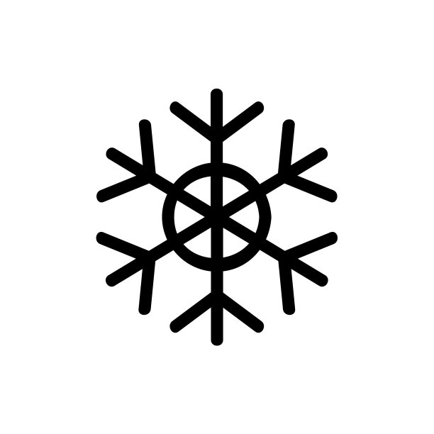 雪花图标圣诞和冬季主题简单图片下载