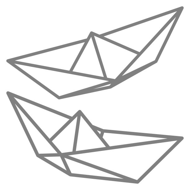 一套纸船图标勾勒简单的工艺图片下载