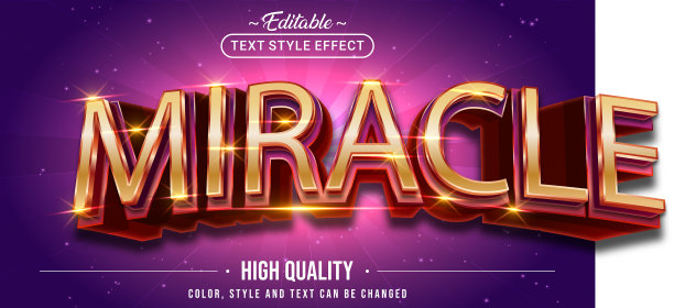 可编辑文本样式效果-奇迹文本样式图片下载