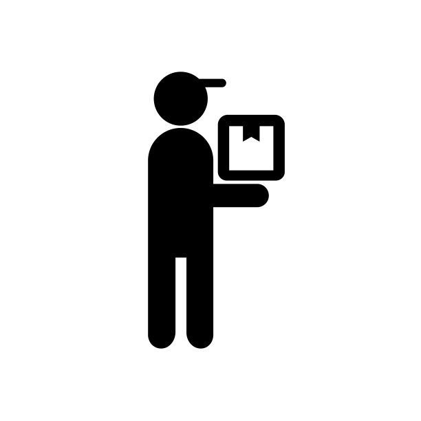 图标徽章交付标志的一个剪影的人图片下载