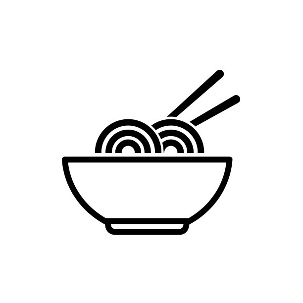 碗面轮廓图标在白色背景图片下载