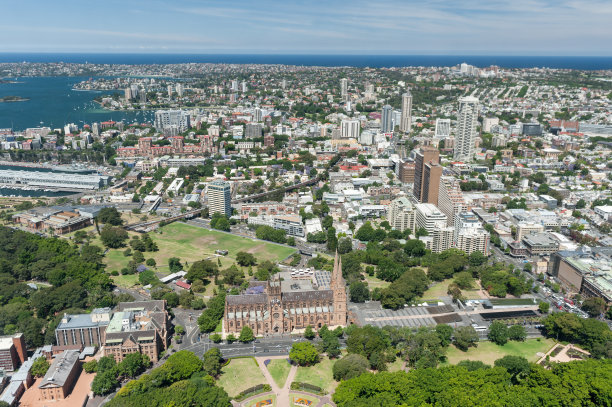 从伦敦塔俯瞰悉尼的城市景观。澳大利亚图片下载