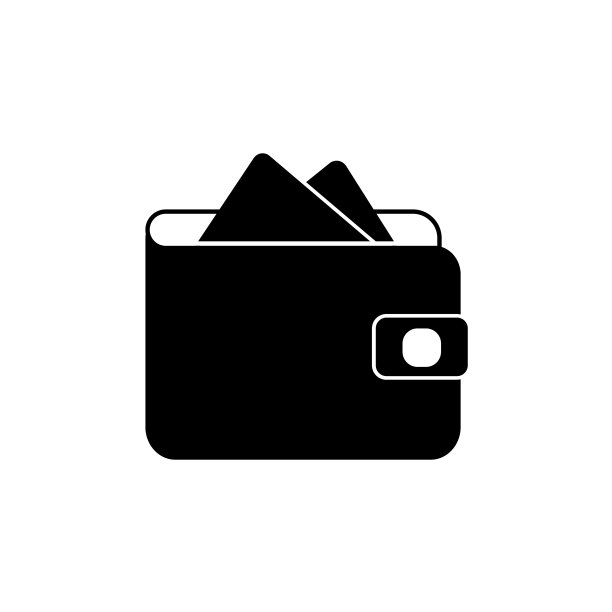 钱包图标在时髦的平风格孤立上图片下载