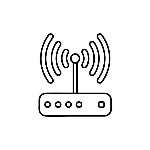 Wi-Fi路由器轮廓图标现代简约扁平图片下载
