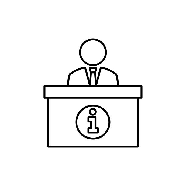 咨询台图标高品质黑色轮廓图片下载