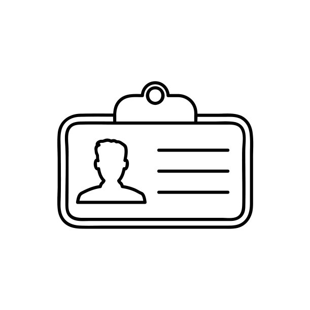 Id卡图标以瘦轮廓样式标识图片下载
