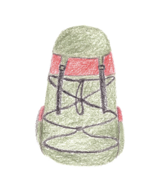 用铅笔着色的野营背包插图图片下载