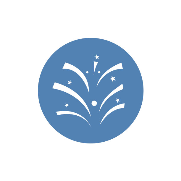 烟花剪影图标股票平面设计风格图片下载