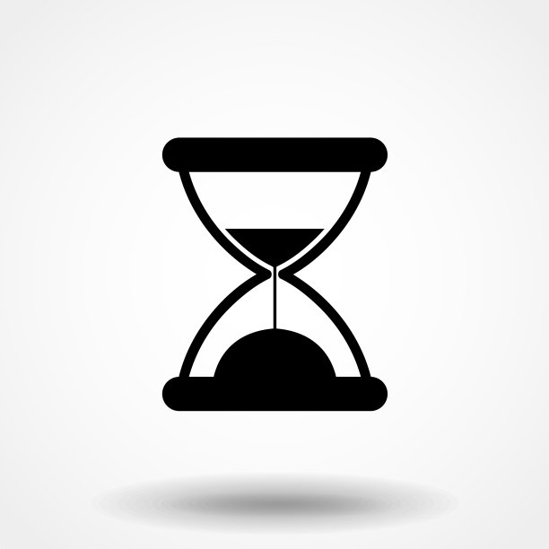 沙漏图标在白色背景图片下载