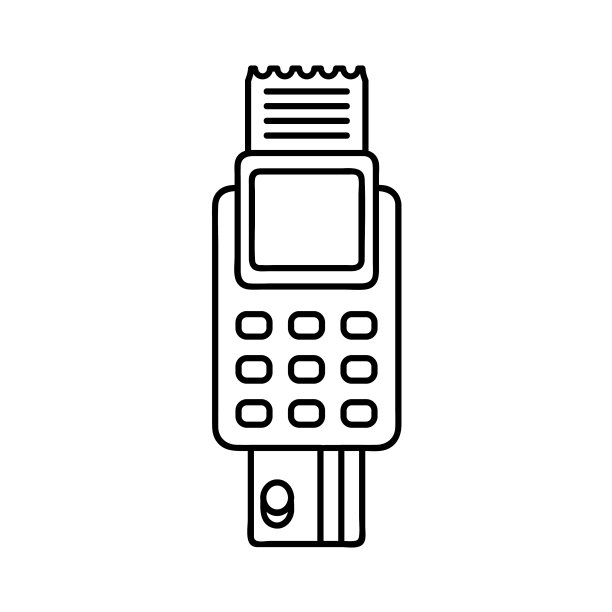 信用卡支付芯片读取轮廓图标图片下载