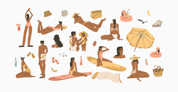 手绘抽象股票图形夏天图片下载