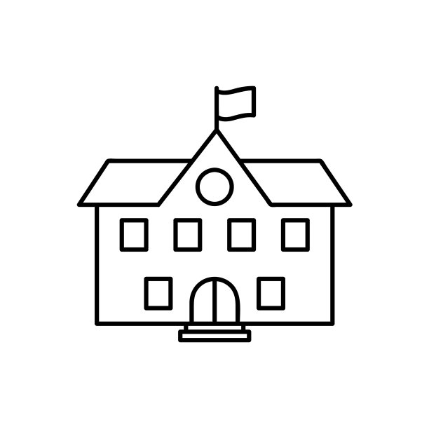 高中建筑轮廓图标符号图片下载