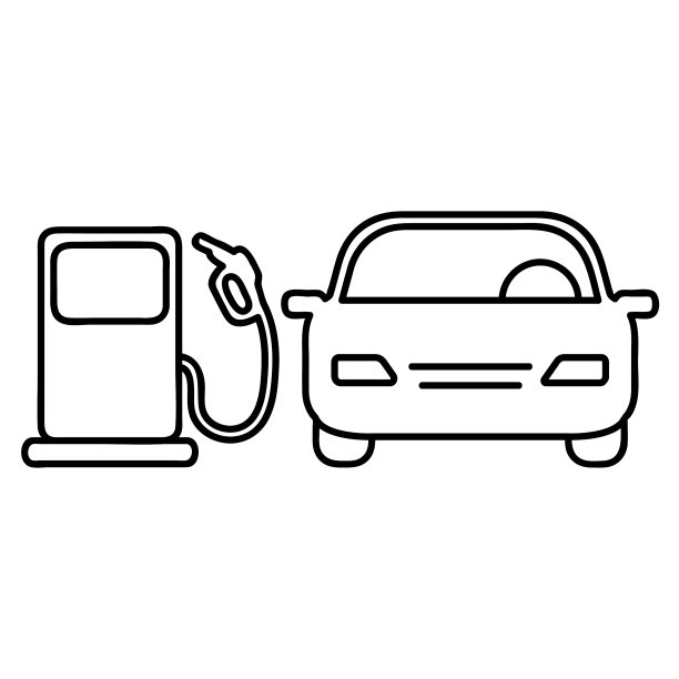 加油站加油机线图标轮廓标志图片下载