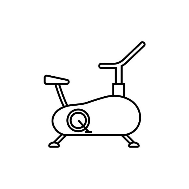 健身自行车图标细线网页和移动图片下载