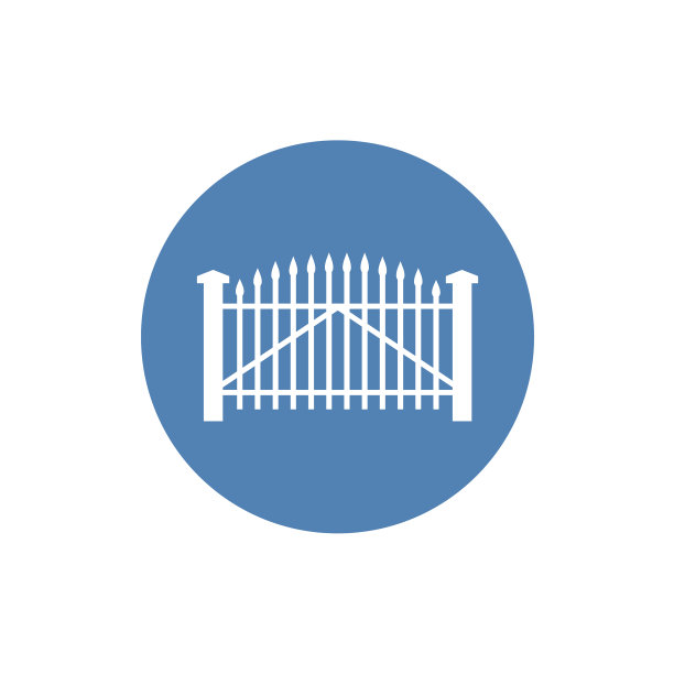 栅栏图标在时髦的字形风格设计图形图片下载