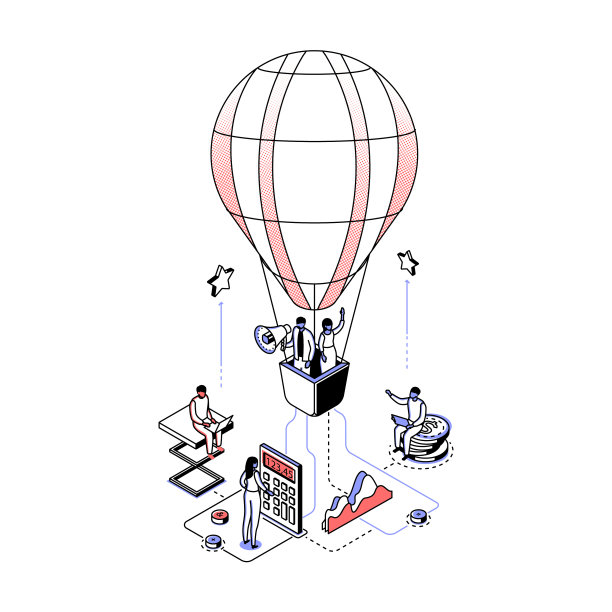 启动-现代线条等距设计风格图片下载