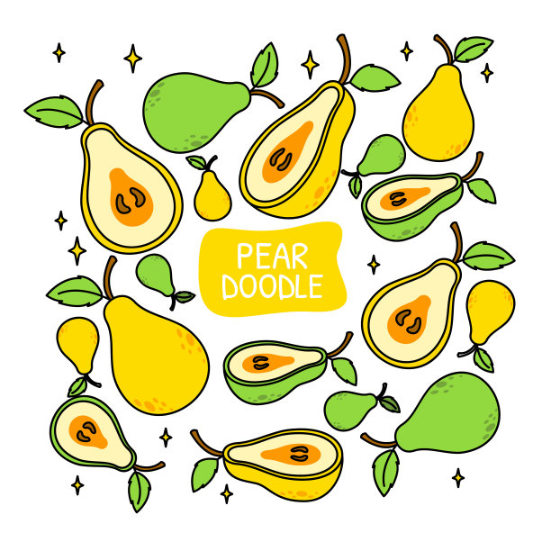 梨涂鸦手绘设计图片下载