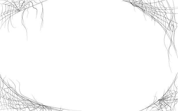 蜘蛛网横幅。角落里有可怕的蜘蛛网。孤立的插图。万圣节模板装饰横幅和照片。幽灵和可怕的框架模式。图片下载