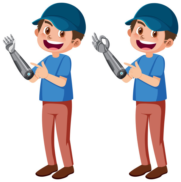 一套白色背景的机械臂图片下载