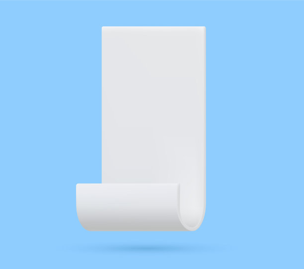 卡通风格的3d渲染纸卷图片下载