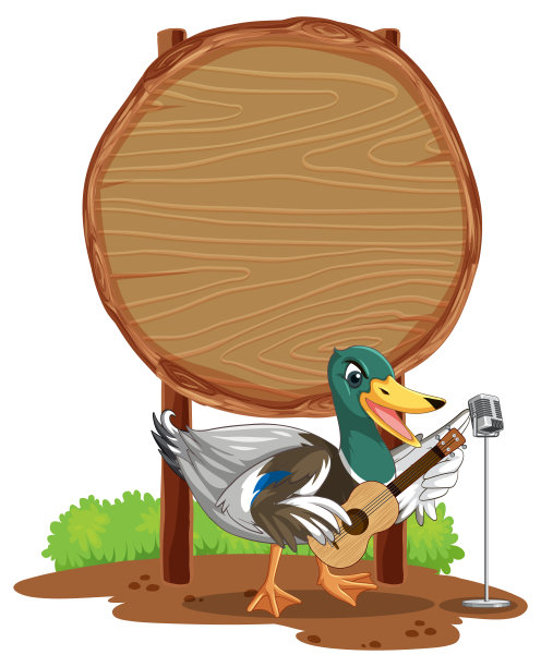 空白圆形木制动物招牌图片下载