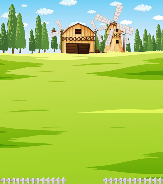 农场景观与谷仓图片下载