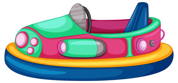 孤立碰碰车漫画图片下载