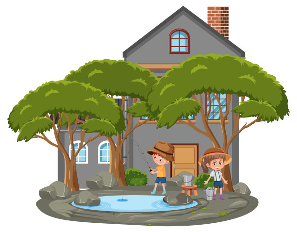 孤立的场景与人卡通人物图片下载