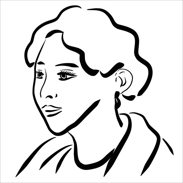 肖像的女人。插图。图片下载