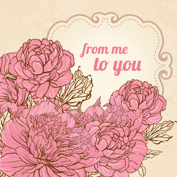 美丽的牡丹花束设计在米色背景图片下载