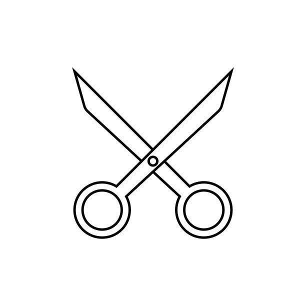 缝纫剪刀图标时髦的现代平直线图片下载