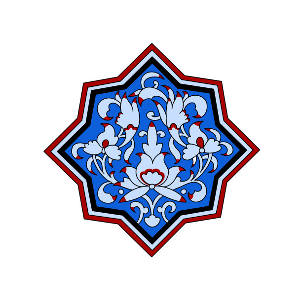 埃及阿拉伯伊斯兰几何图案多变的颜色。马穆鲁克时代。中世纪开罗。矢量插图图片下载
