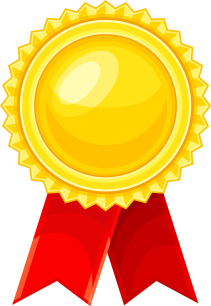 金奖或荣誉奖以红丝带状图片下载