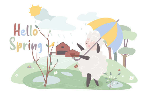 你好，spring概念背景图片下载