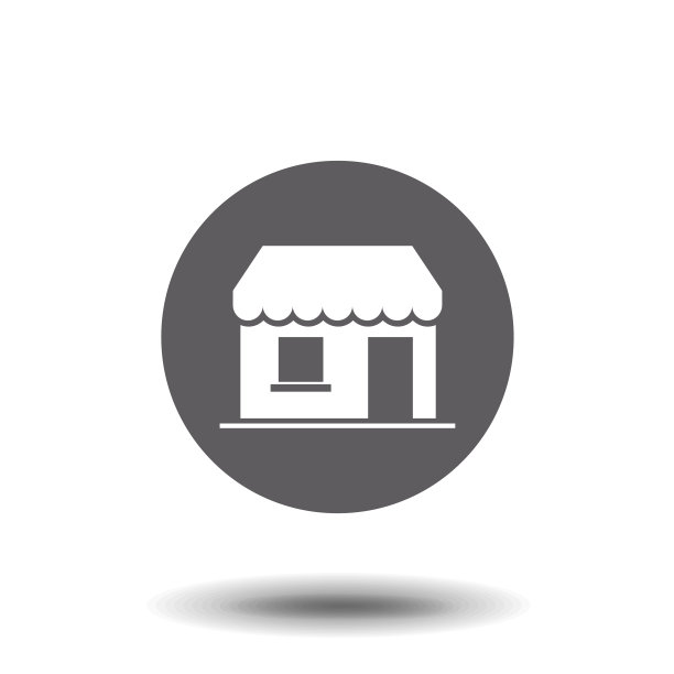 商铺建筑图标孤立标志符号图片下载