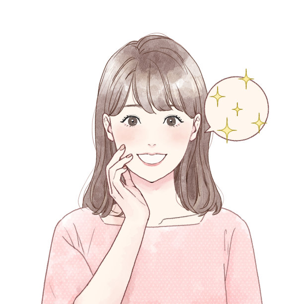 一个有着美丽皮肤的女人的插图。图片下载