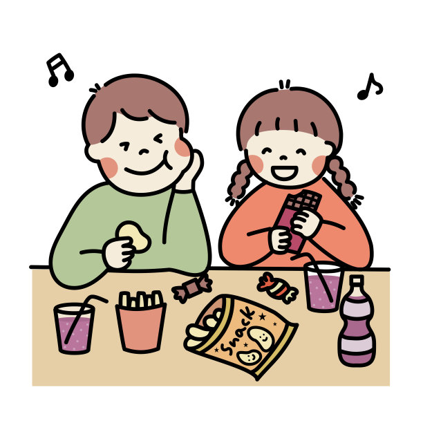 孩子们吃很多零食图片下载