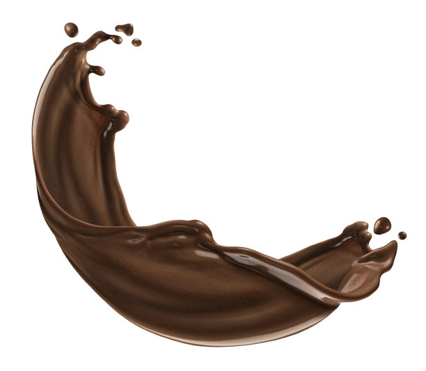 巧克力飞溅孤立在白色背景图片下载