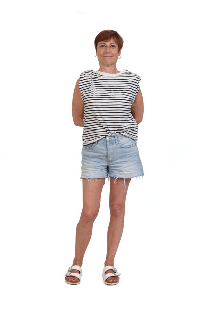 中年妇女孤立在白底图片下载