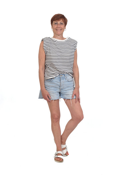 中年妇女孤立在白底图片下载