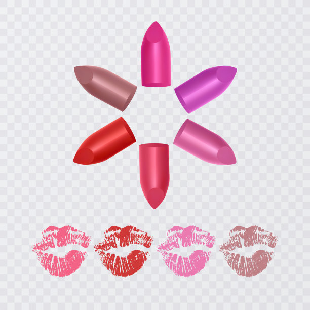 一套颜色唇膏红色唇膏粉红色图片下载